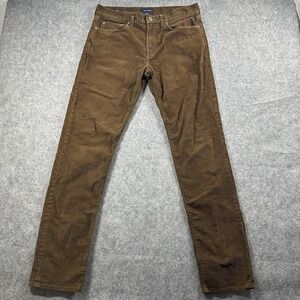 J.Crew Corduroy Pants Mens 32x34 Brown 770 Straight‎ 5-Pocket Stretch Casual